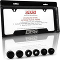 BBS Official Black Stainless Steel License Plate Frame – Made in USA – Premium by MegaRacer