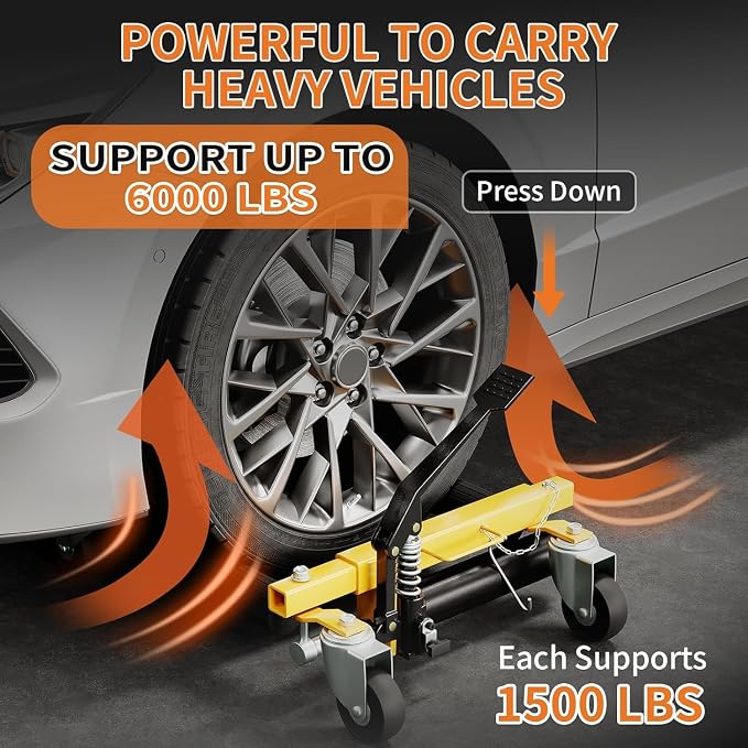 3000LBS Car Wheel Dolly Jack Set of 2, Hydraulic Tire Jack - Image 2