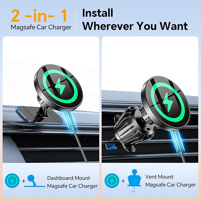 Kaistyle for MagSafe Car Mount Charger【Stronger Magnets】 iPhone Magnetic - Image 2