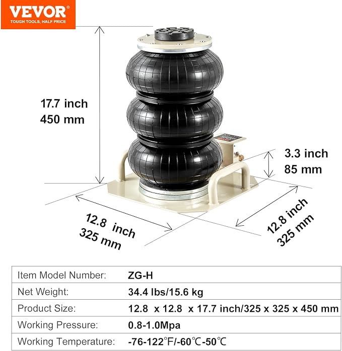 VEVOR Air Jack, 3 Ton/6600 lbs Triple Bag Air Jack, Airbag Jack - Image 7