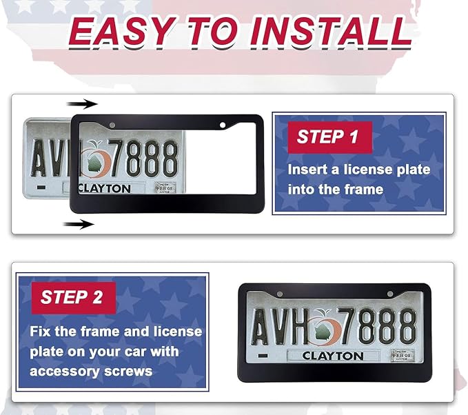 2Pack American Flag License Plate Frame - Image 5
