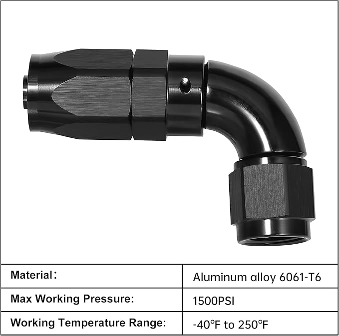 EVIL ENERGY 12AN 90 Degree One Piece Full Flow Hose End Fitting Swivel - Image 3