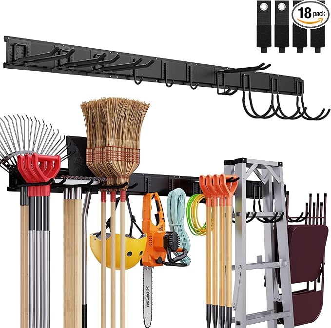 Tool Storage Rack Wall Mount, 64 Inch Adjustable Garden Tool Organizer by Gatsowm