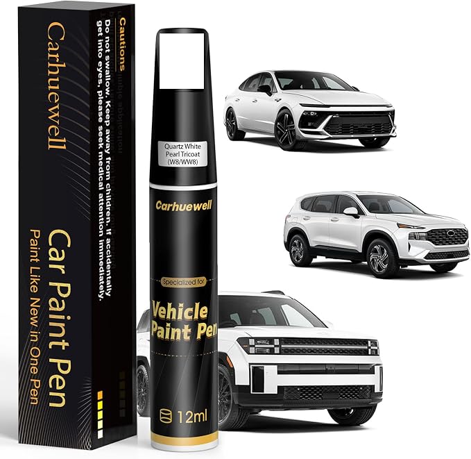 Quartz White Pearl Tricoat Touch Up Paint Compatible by Carhuewell