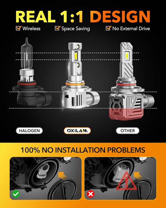 OXILAM 9005/HB3 LED Bulbs 40000LM 900% Ultra-Bright, 3 Min Quick Install - Image 3