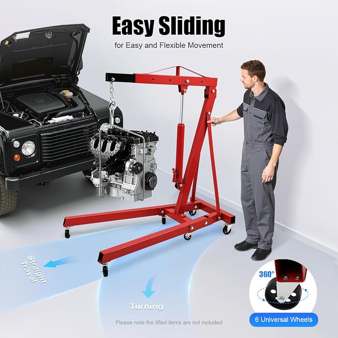 Folding Engine Hoist 1 Ton Engine Crane Lift - Image 2