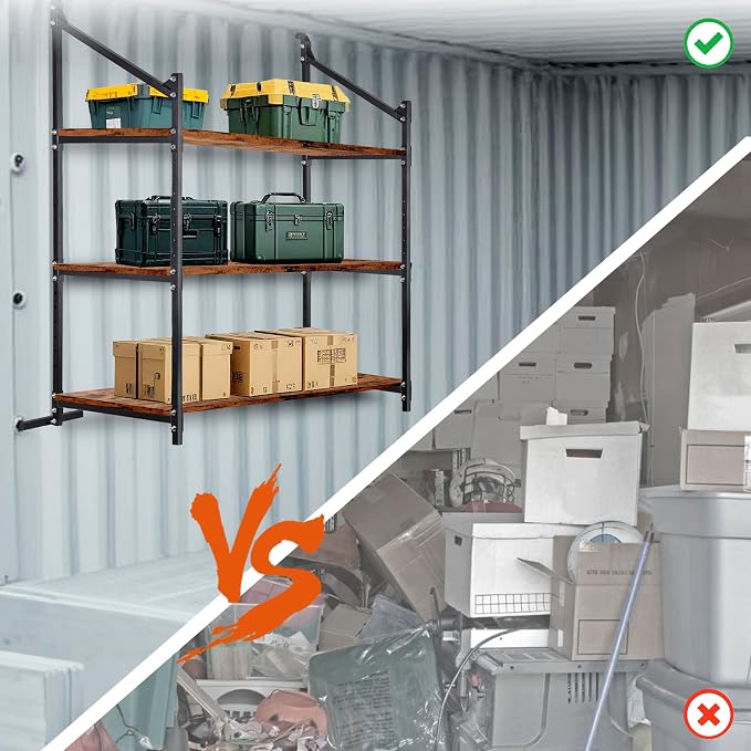 2 Pack Hanging Heavy duty Adjustable Shelf 56.5x22 Cargo Container Shelving - Image 7
