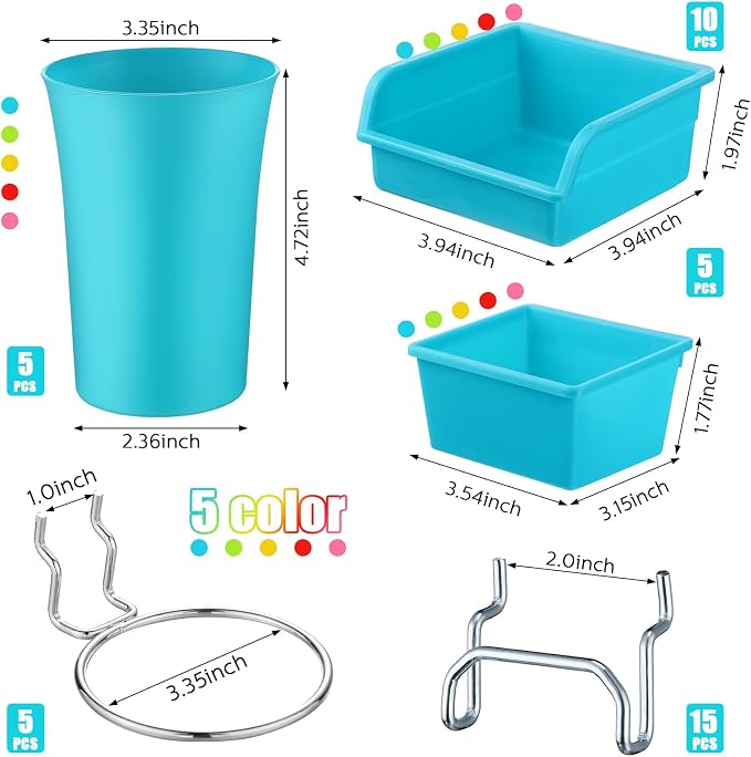 Yookeer 20 Pcs Pegboard Bins and Cups - Image 2