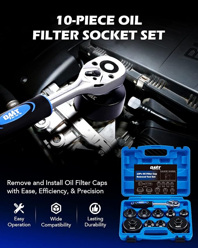 Orion Motor Tech Oil Filter Wrench Set, 3/8" Drive Metric Oil Filter Cap Wrench - Image 2