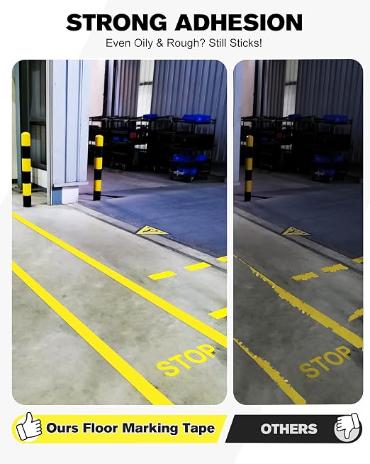 Floor Marking Tape, 2 in x 108 FT Strong Adhesive Caution Tape, High Durability - Image 2