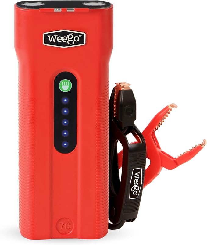 Weego N70 12V Portable Jump Starter, 2500 Peak Amp / 700 Cranking Amp, Patented by Weego