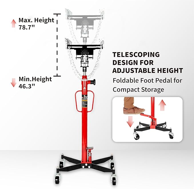 0.75 Ton Hydraulic Telescoping Transmission Jack - Image 4