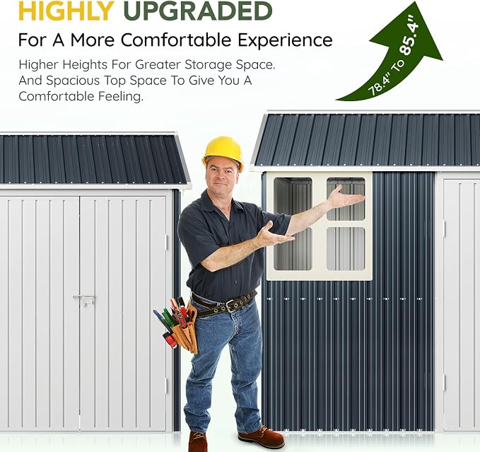 Breezz 6X8FT Outdoor Steel Storage Shed - Image 2