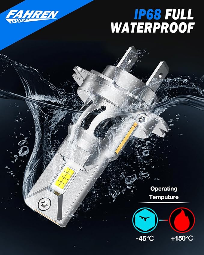 FAHREN H7 LED Light Bulbs, 000LM Super Brightness 1:1 Size No Adapter Needed - Image 6