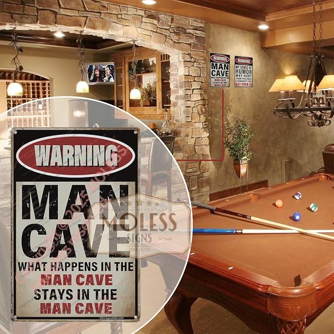 'What Happens Here, Stays Here!' Funny Man Cave Decor - Image 5