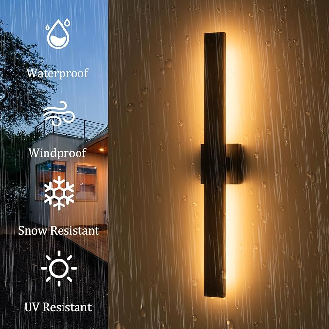 2-Packs Modern Outdoor Wall Lights 31.5" Long LED Outdoor Sconce Lights - Image 6