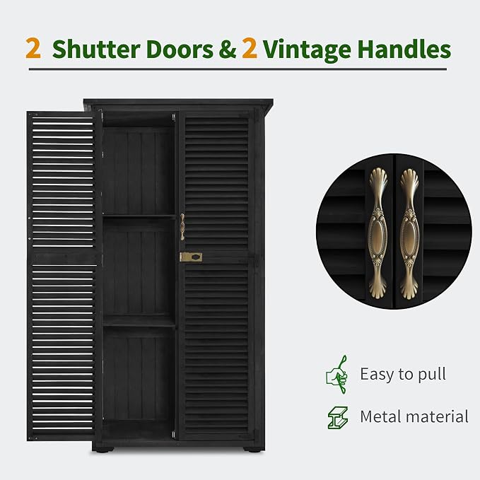 MCombo Outdoor Storage Cabinet, Wooden Storage Shed - Image 6