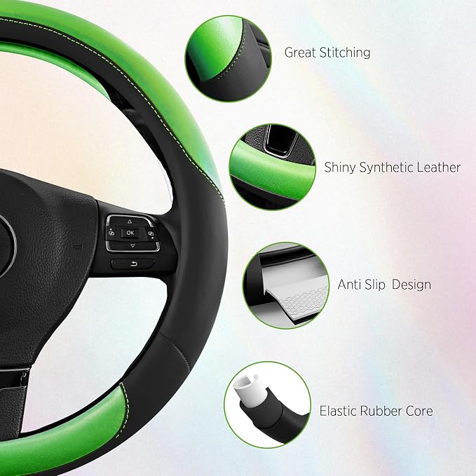 Road Comforts Steering Wheel Cover – Breathable Leather Steering Wheel Cover - Image 5