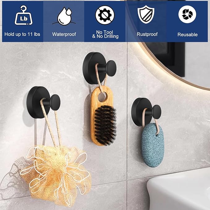 4 PCS Suction Cup Hooks for Shower, Hooks for Inside Shower, Removable Towel - Image 5