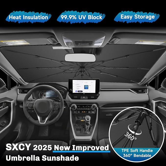 SXCY for 2019-2023 2024 2025 Toyota RAV4 Windshield Umbrella Sunshade for 2024 - Image 4