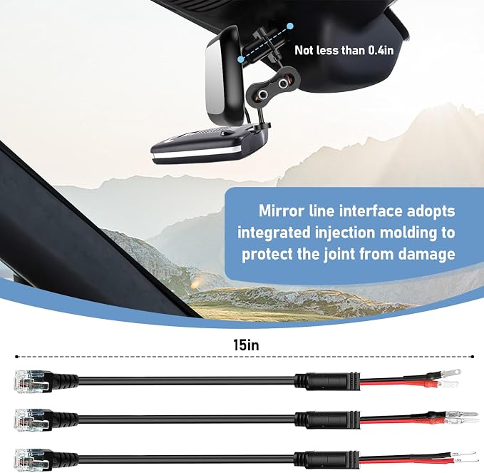 Radar Detector Mount, Rearview Mirror Rod Radar Mounting Bracket+Rearview - Image 3