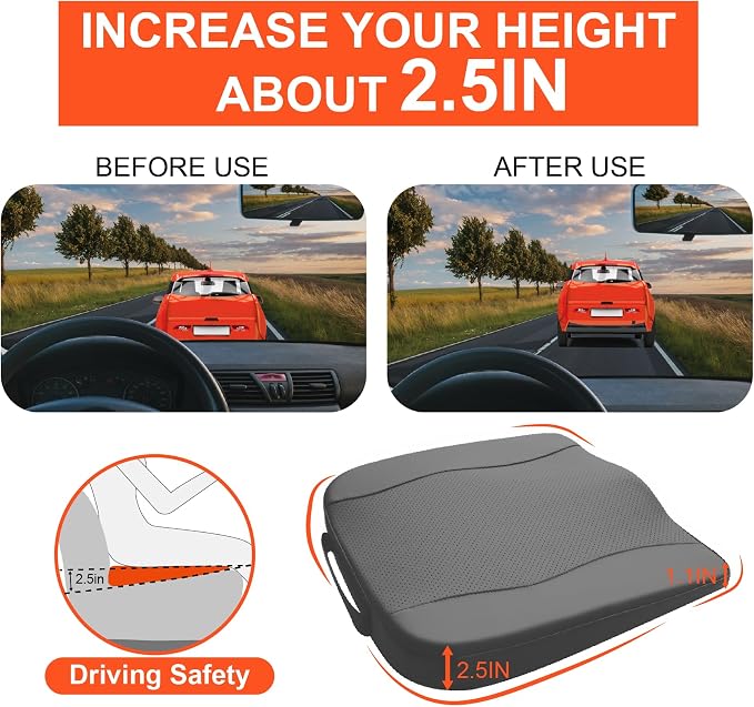 Car Seat Cushion, Comfort Memory Foam Car Cushions - Image 4