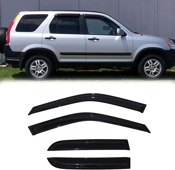 94459 Side Window Wind Deflector, Dark Smoke Window Visor fit by Puermto