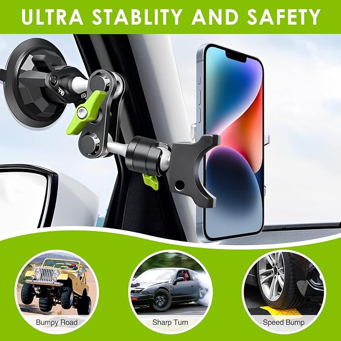 Suction Cup Phone Mount 360 Rotating Universal Ball Head Arm - Image 2