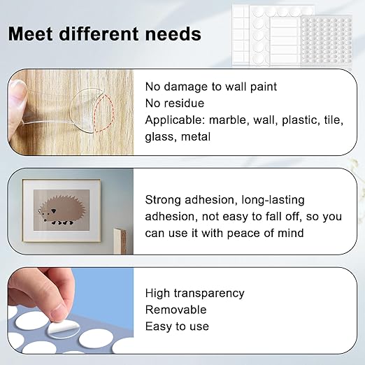 360pcs Nano Double Sided Tape for Wall 0.8" Sticky Dots Mounting Putty Two - Image 6