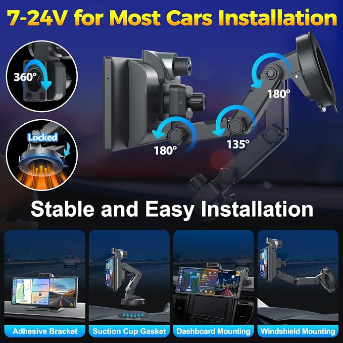 10.26" Wireless Apple CarPlay Android Auto Car Screen - Image 9