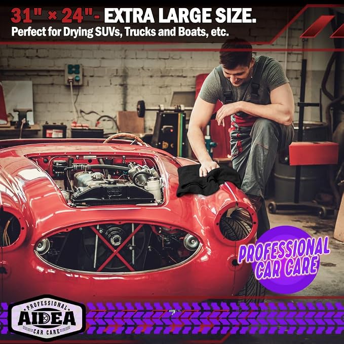 AIDEA Microfiber Towels for Cars-2PK, Large Professional Car Drying Towel - Image 3