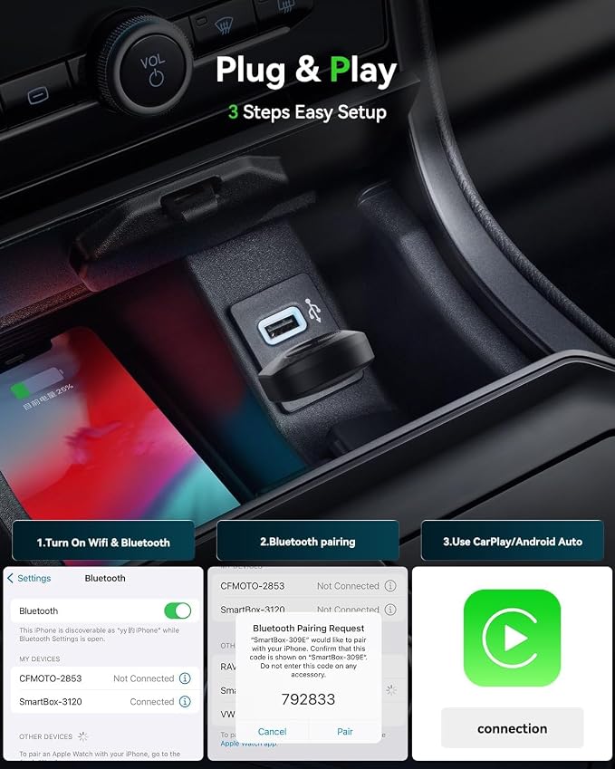 2-in-1 Apple CarPlay & Android Auto Wireless Adapter - Image 6
