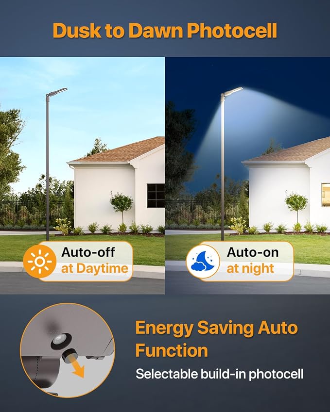Led Parking Lot Light 300W 45, 000LM Slip Fitter Led Street Pole Light - Image 4