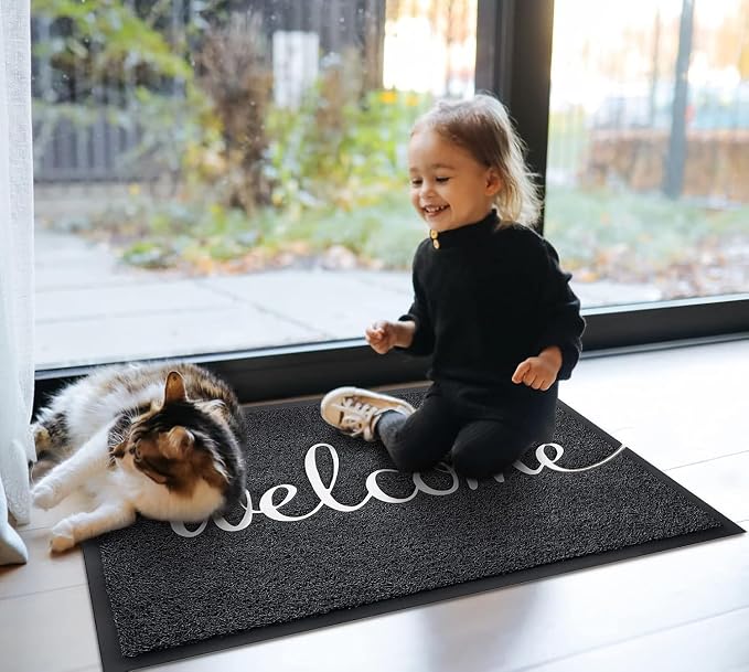 EARTHALL Door Mat 3-Pack Outside Inside Welcome Doormat 30"x17.5" Durable Floor - Image 2