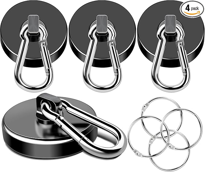 MIKEDE Strong Magnetic Hooks Heavy Duty, 200LBS+ Black Swivel Neodymium Magnets by MIKEDE