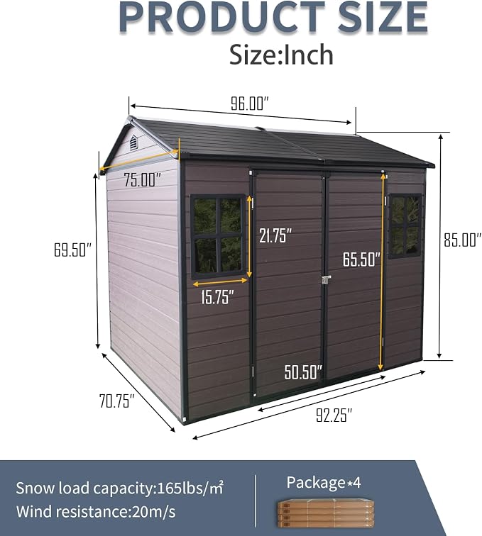 8x6 FT Outdoor Storage Shed - Image 8