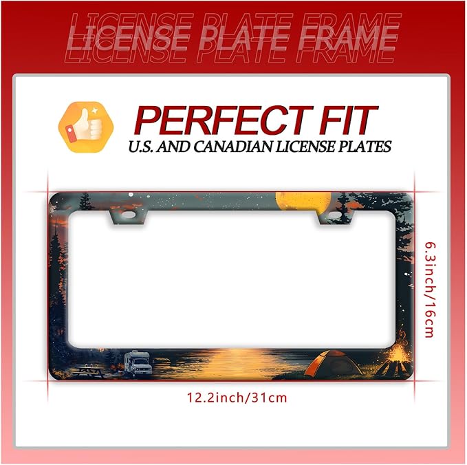 Camping License Plate Frame Personalized Forest License Plate Frames Funny Auto - Image 7