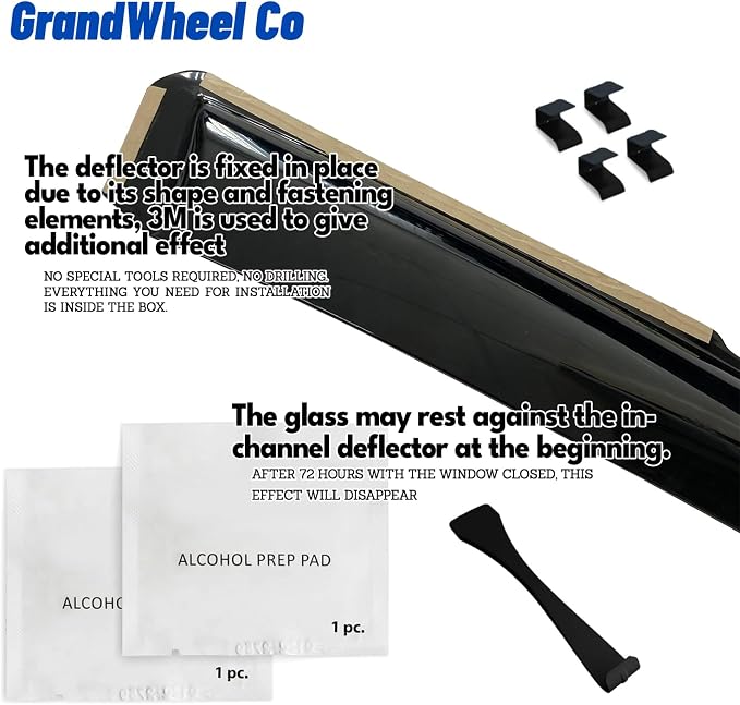 Window Deflectors Smoke Tinted in-Channel Side Window Vent Visor Deflectors - Image 3