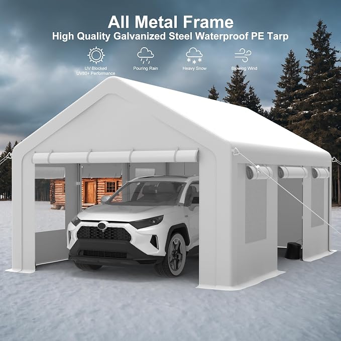 10x20ft Carport Heavy Duty, Portable Garage - Image 6