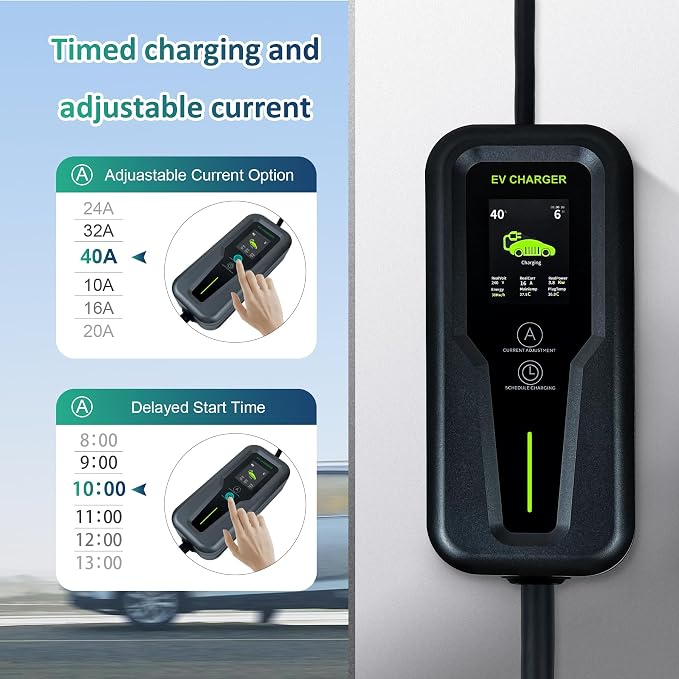 Level 2 EV Charger 40Amp, NEMA 14-50 J1772 Connector and 25 ft Cable, Portable - Image 3