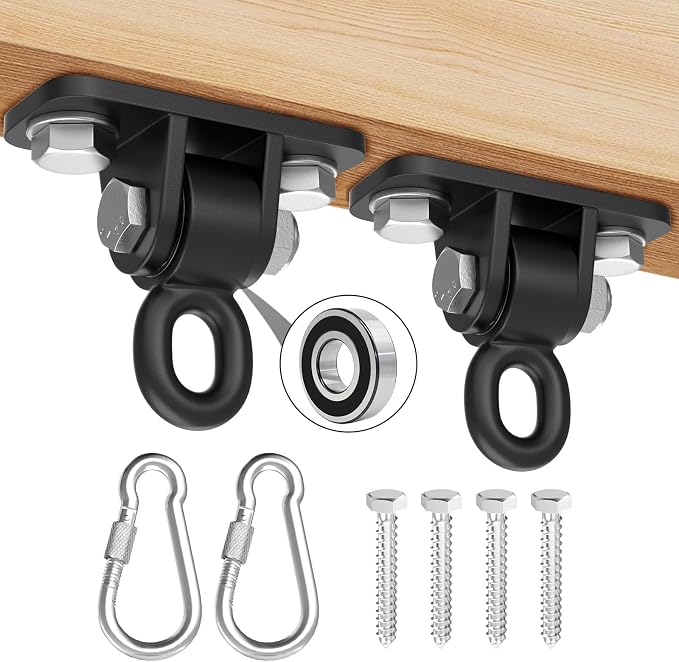 BETOOLL Swing Hangers with Bearing, Heavy Duty Porch Swing Hanging Kit by BETOOLL