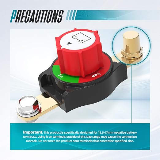Battery Disconnect Switch, Hilictokt Top Post to Side Post Battery Switch 275A - Image 3