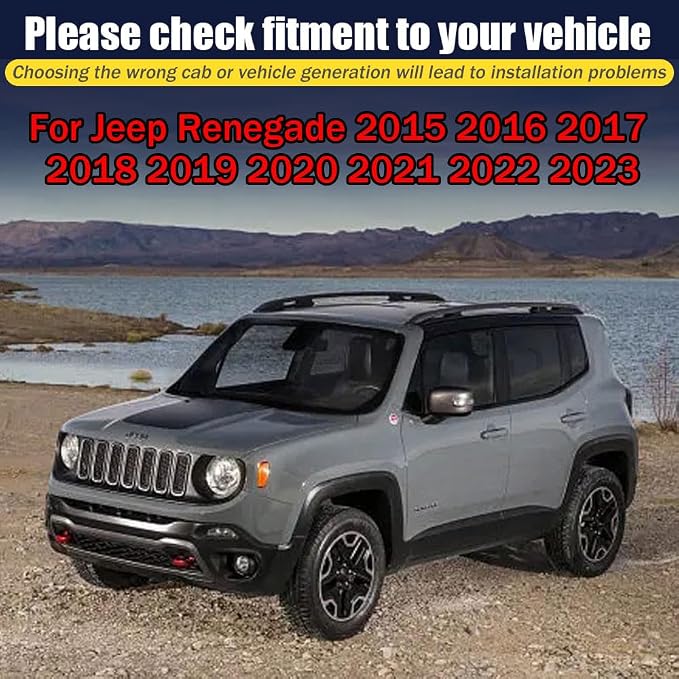 Rain Guards for Jeep Renegade 2015-2023, Tape-on Side Window Deflectors for - Image 6