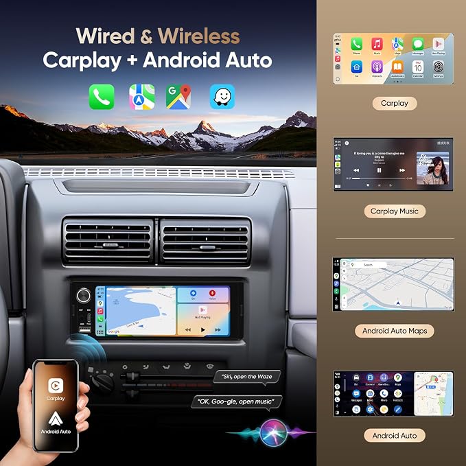 6.36" Single DIN Car Stereo - Image 3