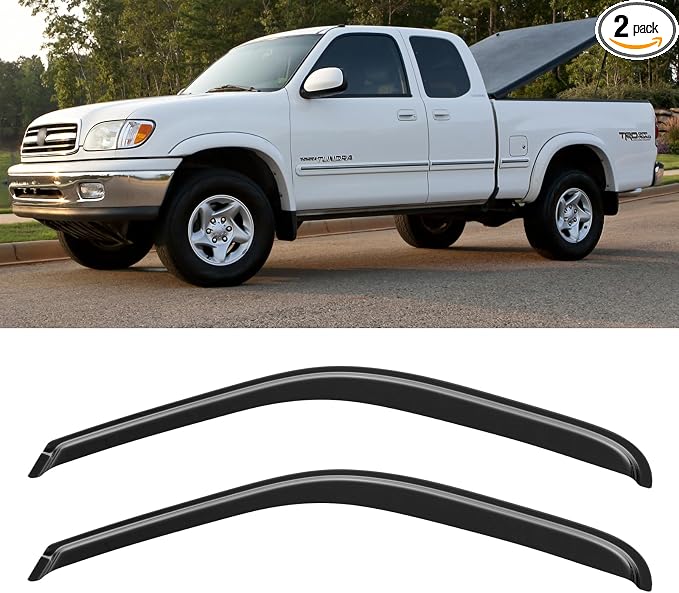 Window Visors Rain Guards for 2000-2006 Toyota Tundra Access Cab, Out-Channel by YQAUTEC