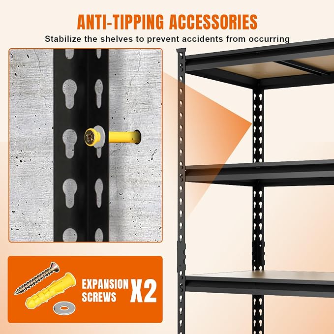 BIG RED Storage Shelving Unit, 5-Tier Adjustable, Heavy Duty Metal Garage - Image 10