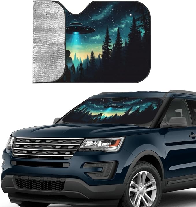 Alien Tree Car Sun Shade Windshield Sunshade Foldable Front Window Shield Cover - Image 4