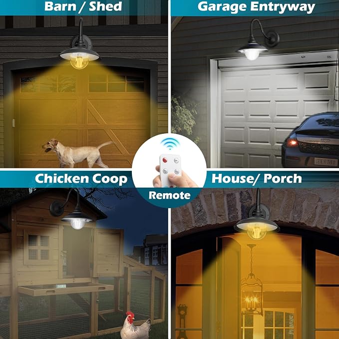 SIEDiNLAR Solar Barn Light Outdoor 3 Modes 2 Lighting, Aluminum Gooseneck Wall - Image 3