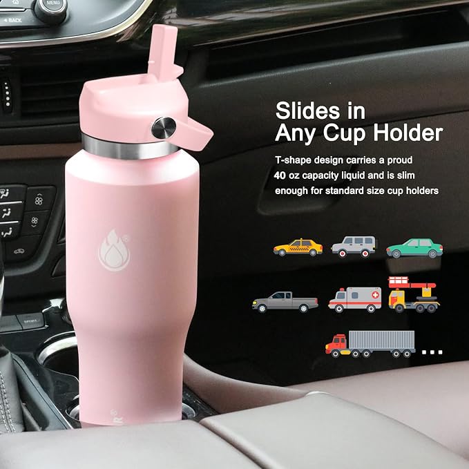 SENDESTAR SENDESTAR 40oz Stainless Steel Water Bottle, Double Wall Vacuum - Image 5
