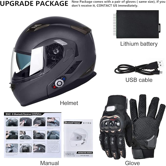FreedConn BM2-S Bluetooth Motorcycle Helmet, Flip-Up Modular Motorbike Helmet - Image 8